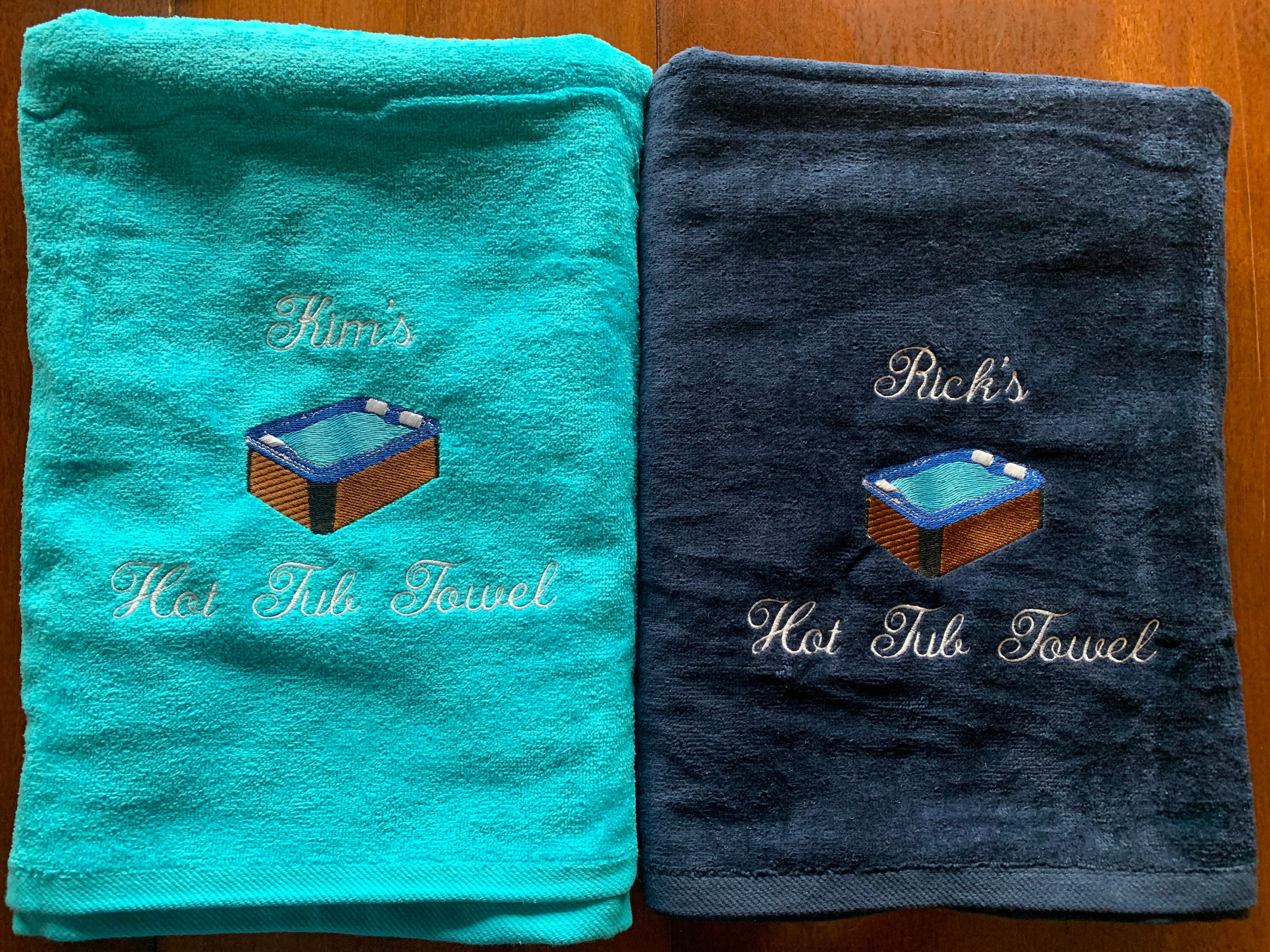 Personalized Hot Tub Embroidered Beach Towel, Family Jacuzzi Towel, Spa  Towel, Pool Towel, Mothers Day, Fathers Day, 