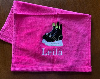 Personalized Hockey Skate Towel: Embroidered Ice Skate Wipe