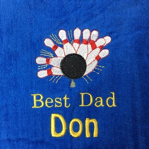 Personalized Embroidered Bowling Towel: Custom Bowling Gift