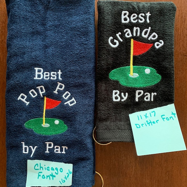 Personalized Golf towel, Fathers Day golf gift, women’s golf towel, golf gift, Best By Par, embroidered towel, choice of 2 sizes, one towel