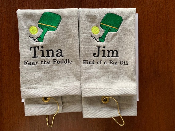 Embroidered Pickleball Towel: Personalized Sports Gift