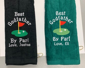 Personalized Golf towel, godfather golf gift, Godmother golf gift, 16 x 26, one towel