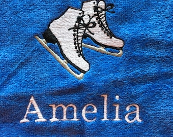 ice skating, personalized towel, skating gift, skating, figure skating, ice skate wipe, skate drying towel, personalized skating towel