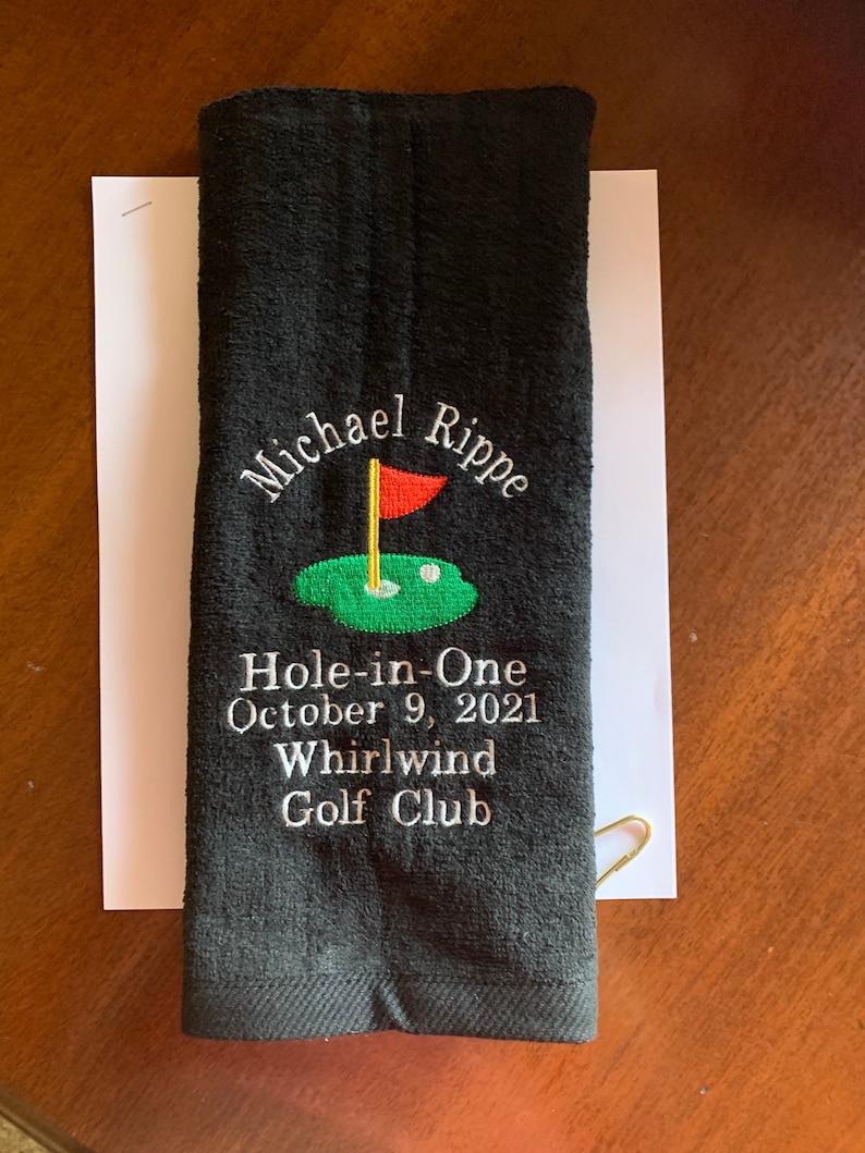 Hole in One Golf Towel Custom Embroidered Personalized Golf Etsy