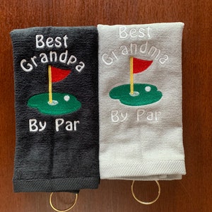 Personalized Embroidered Golf Towel with Grommet: Golf Gift