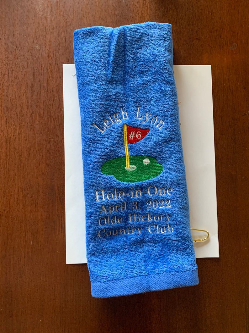 Hole in One Golf Towel Custom Embroidered Personalized Golf Etsy