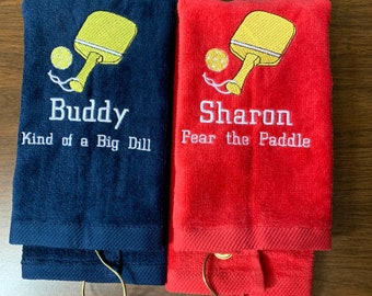 Personalized Pickle ball towel, Custom Personalized, Embroidered Towel, Sports Towel, pickle ball Gift, 1 towel,