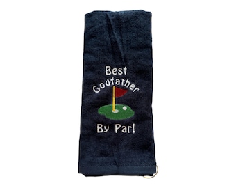 Personalized Golf Towel: Godfather Gift, Embroidered Velour (16 x 26)