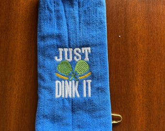 Custom Embroidered Pickleball Towel: Personalized Paddle Ball Gift