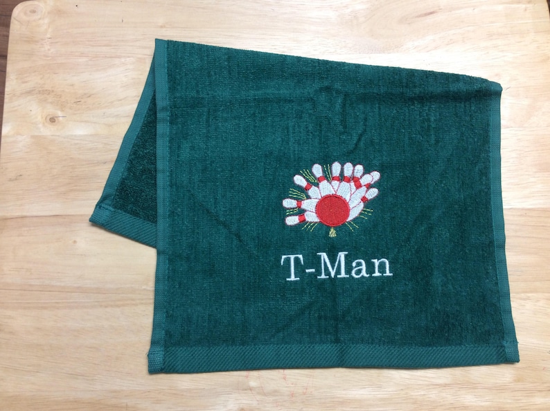 Custom bowling towel includes embroidery one name Etsy