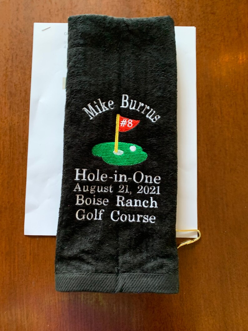 Hole in One Golf Towel Custom Embroidered Personalized Golf Etsy