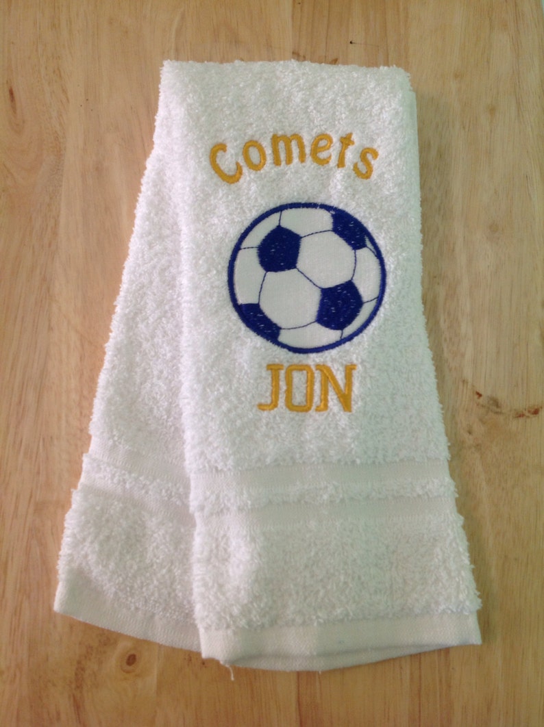 Soccer Personalized Soccer Towel Fast Turn Around Great Etsy
