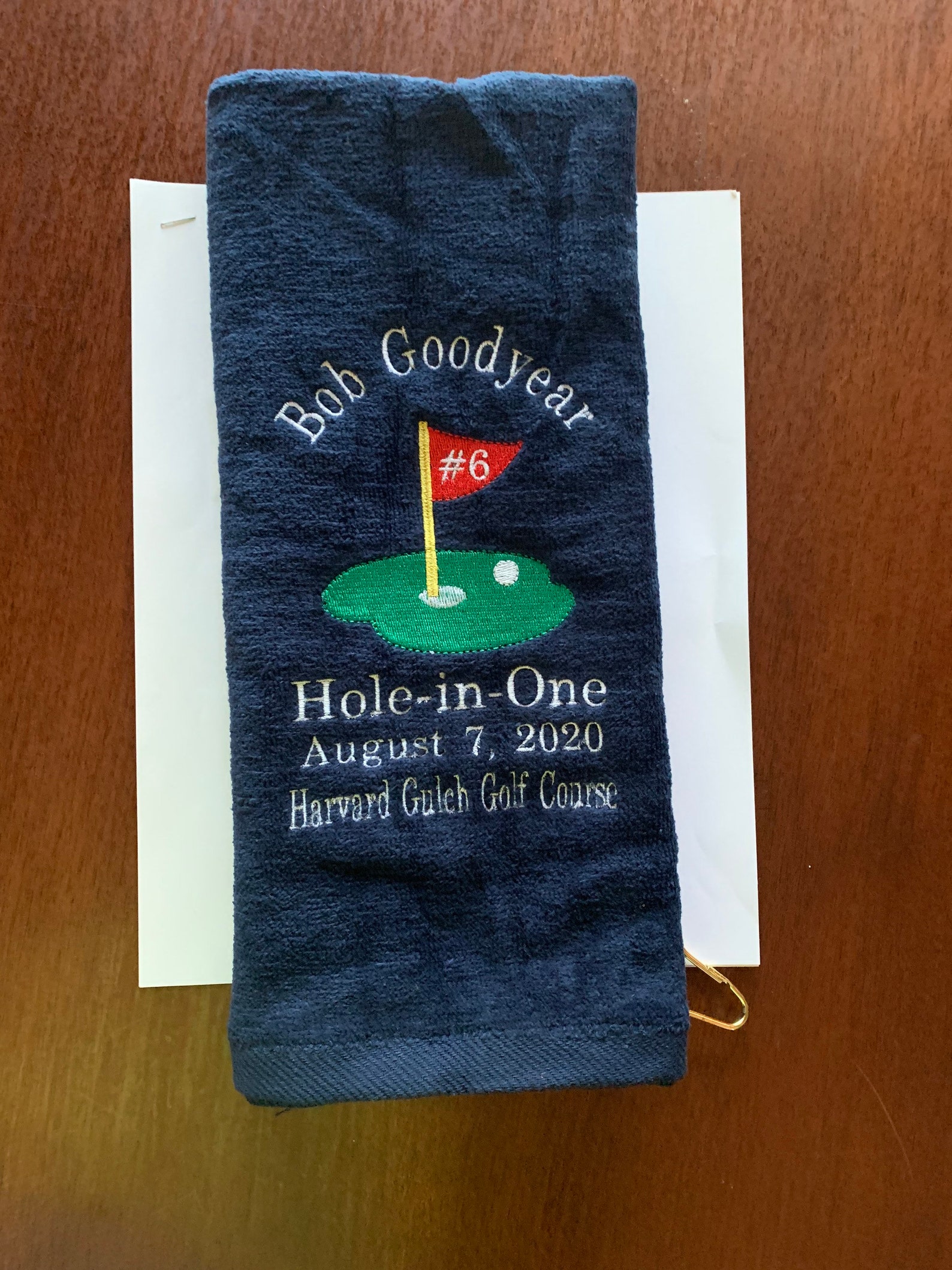 Hole in one golf towel Custom Embroidered Personalized golf Etsy