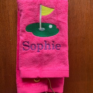 Monogrammed Golf Towel: Personalized Terry Velour, Embroidered Design Bild 9