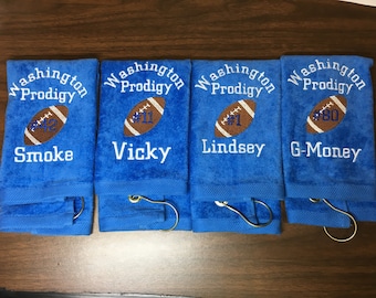 personalized football towels, team towels, one towel, free Shipping