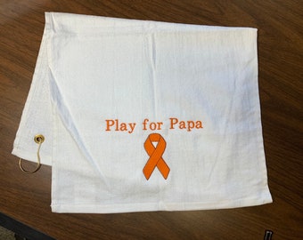 Custom Embroidered Golf Towel, Personalized Awareness Ribbon
