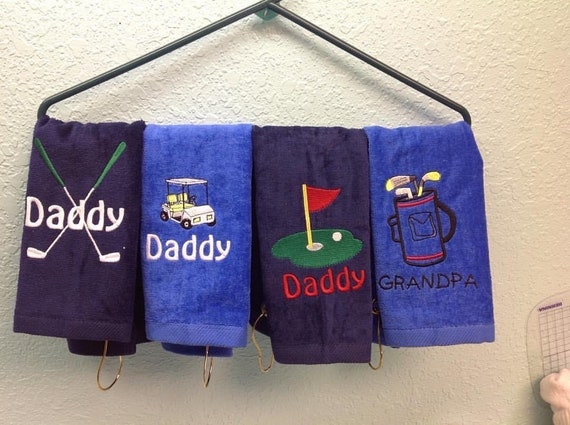 Monogrammed Golf Towel: Personalized Terry Velour, Embroidered Design