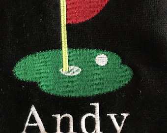 Personalized Kids or adults golf towel, golf, personalized golf, personalized, golf gift, personalized towel, golf design with one name