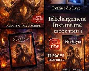 Ebook Illustré Fantasy-Nyx & Lyra Tome 1 |Roman numérique PDF|Histoire magique, aventure, dark fantasy.