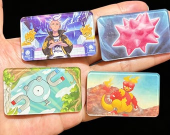 Pokémon TCG Cards Acrylic Magnet DIY Sets,Pokemon Refrigerator Magnets DIY Accessories
