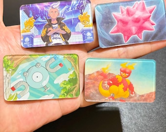 Pokémon TCG Cards Acrylic Magnet DIY Sets,Pokemon Refrigerator Magnets DIY Accessories