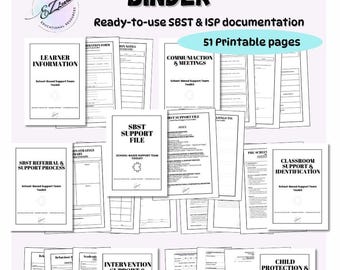 Studenten Support Sammelmappe | Toolkit für Lehrerinterferenz und -dokumentation | Druckbare und ausfüllbare PDF