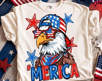 Merica Eagle PNG, Patriotic Eagle PNG , 4th of July png, American Flag Eagle png, Retro Patriotic PNG, Sublimation png, Instant Download