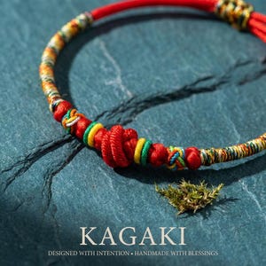 Handvävd tibetansk röd sträng lyckoknut armband regnbågsskyddsarmband andligt buddhistiskt reparmband meditation mindfulness gåva