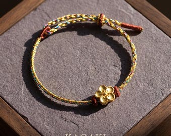 Tibetan Bracelet Meditation Bracelet Yoga Bracelet Handmade Woven Braided Bracelet Adjustable Cord Bracelet DIY Charm Bracelet KAGAKI