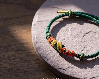 Pulsera tibetana tejida a mano – Pulsera de meditación, pulsera de yoga, pulsera de cordón con nudos coloridos para protección, bendiciones y energía positiva.