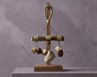 Méditation pendentif carillon éolien yoga breloque suspendue en bois naturel coquille cloche forêt guérison décoration ornement spirituel suspendu KAGAKI