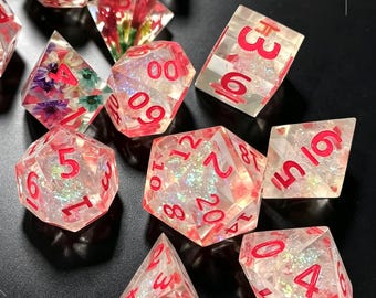 Floral Resin Sharp Edge Dice Set, Role Playing Games