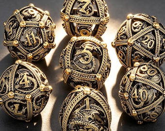 3D Hollow Dragon Ball Metal Spherical Dice Set — Ideal for *Dungeons & Dragons* and a Top Choice for Gifting