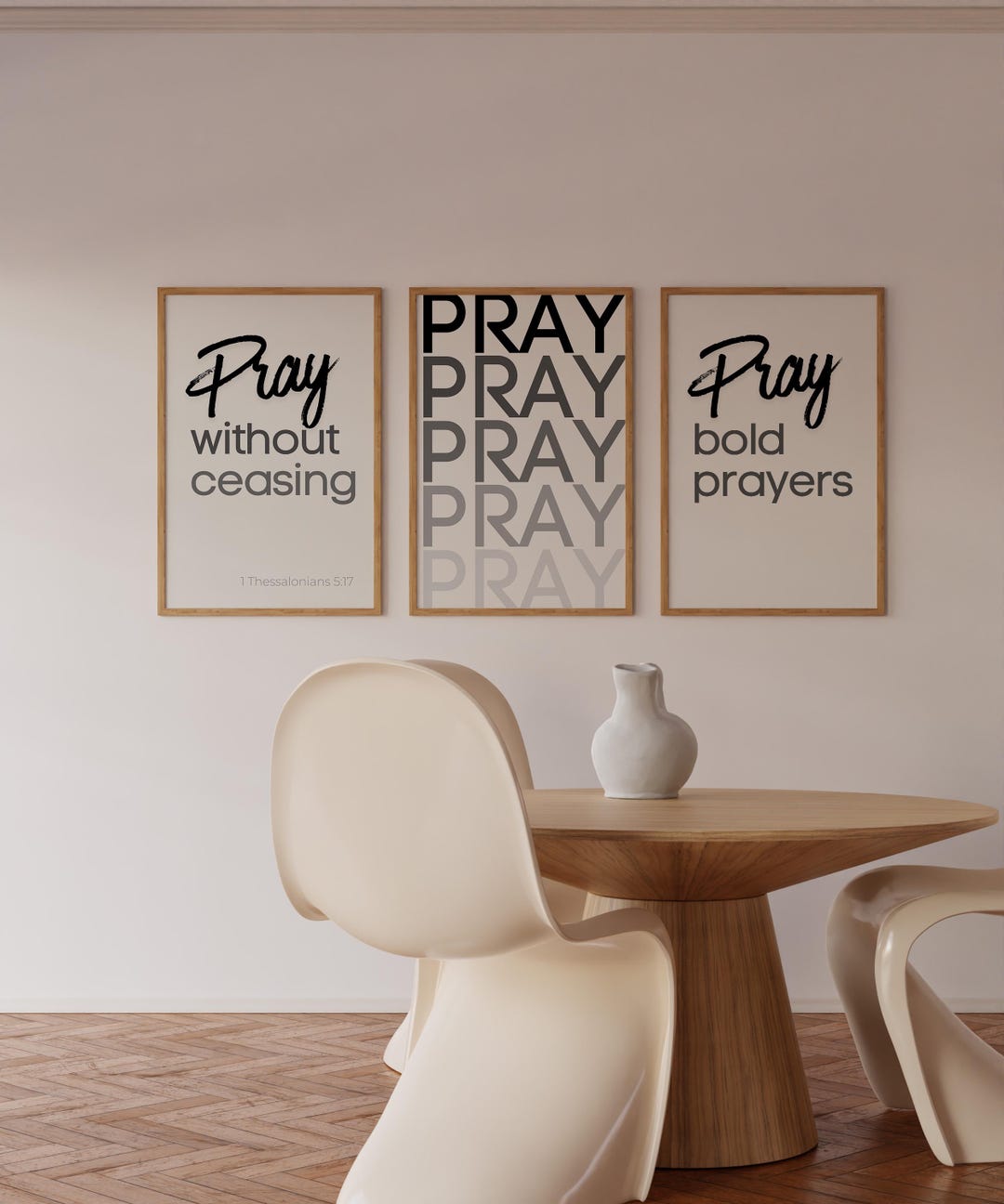 Pray Without Ceasing Scripture Art Prints, Minimalist Christian Wall ...