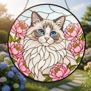 Kat Glas in lood - Acryl Kat Ornament - Draagbare Acryl Cat Window Decor, Cat Window Decoratie voor auto, vrachtwagen, kamer Kasmole