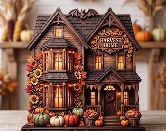 Bloque de madera plano 2D personalizado para el hogar, letrero rústico personalizado, decoración de otoño, adorno para estante de Halloween, regalo de Acción de Gracias