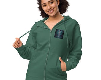 Sudadera unisex con capucha y cremallera de polar