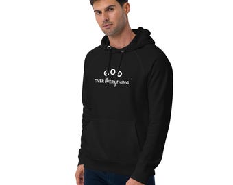 Sudadera con capucha ecológica unisex con cuello raglán