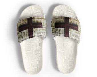 El Plan de Dios - Sandalias acolchadas para hombre: Parte superior de piel sintética, plantilla texturizada