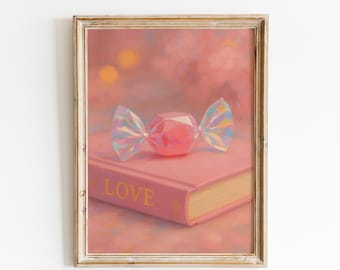 Love & Candy Poster – Romantic Pink Wall Art