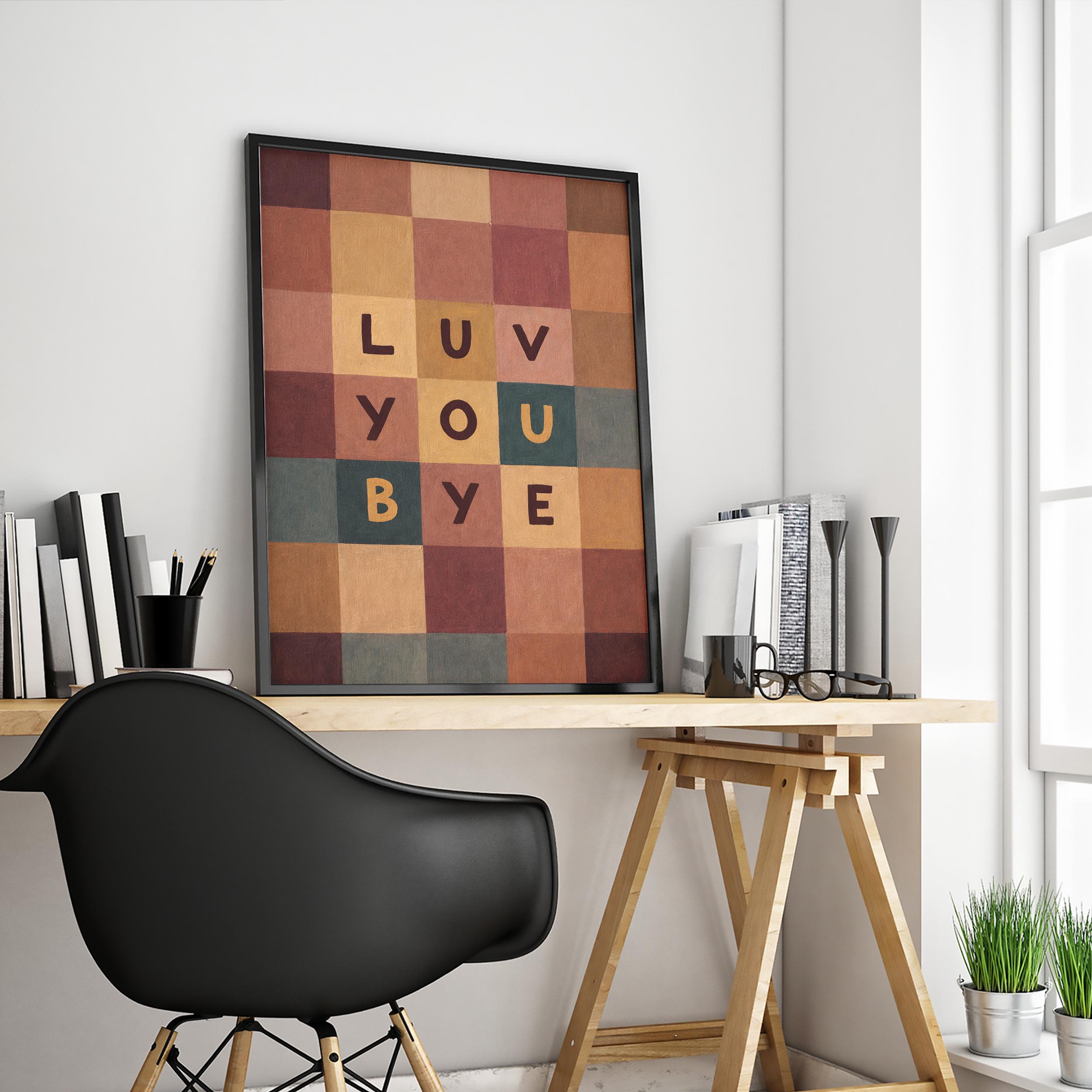 Luv You Bye Retro Quote Print – Color Block Typography Wall Art - Etsy