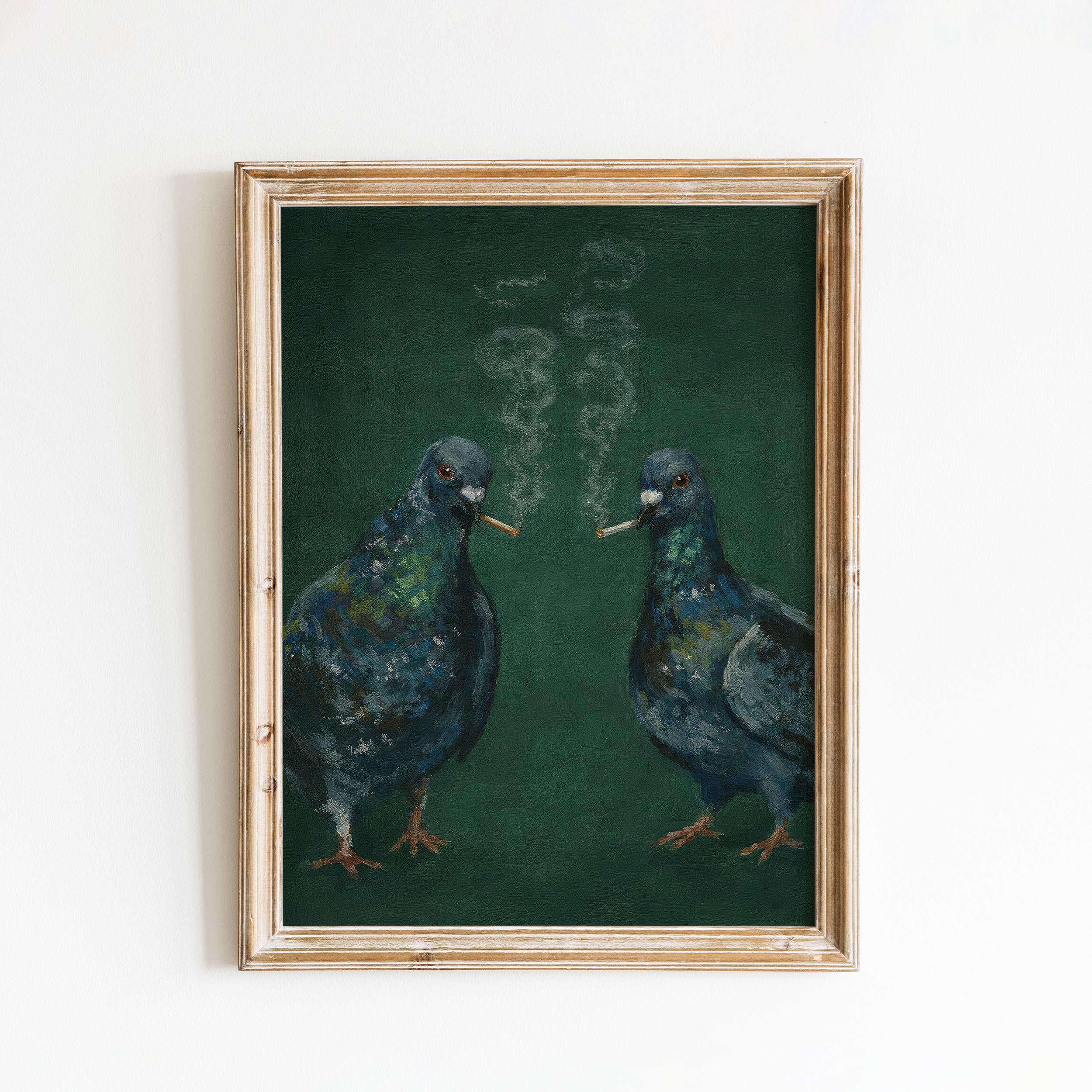 Smoking Pigeon - Etsy