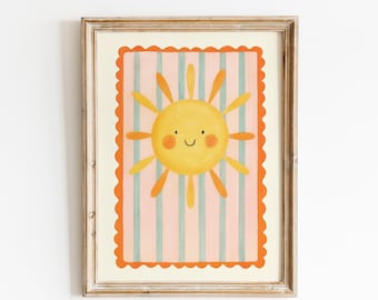 Smiling Sun Nursery Poster – Cute Sunshine Kids Wall Art