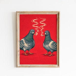 Smoking Pigeon - Etsy