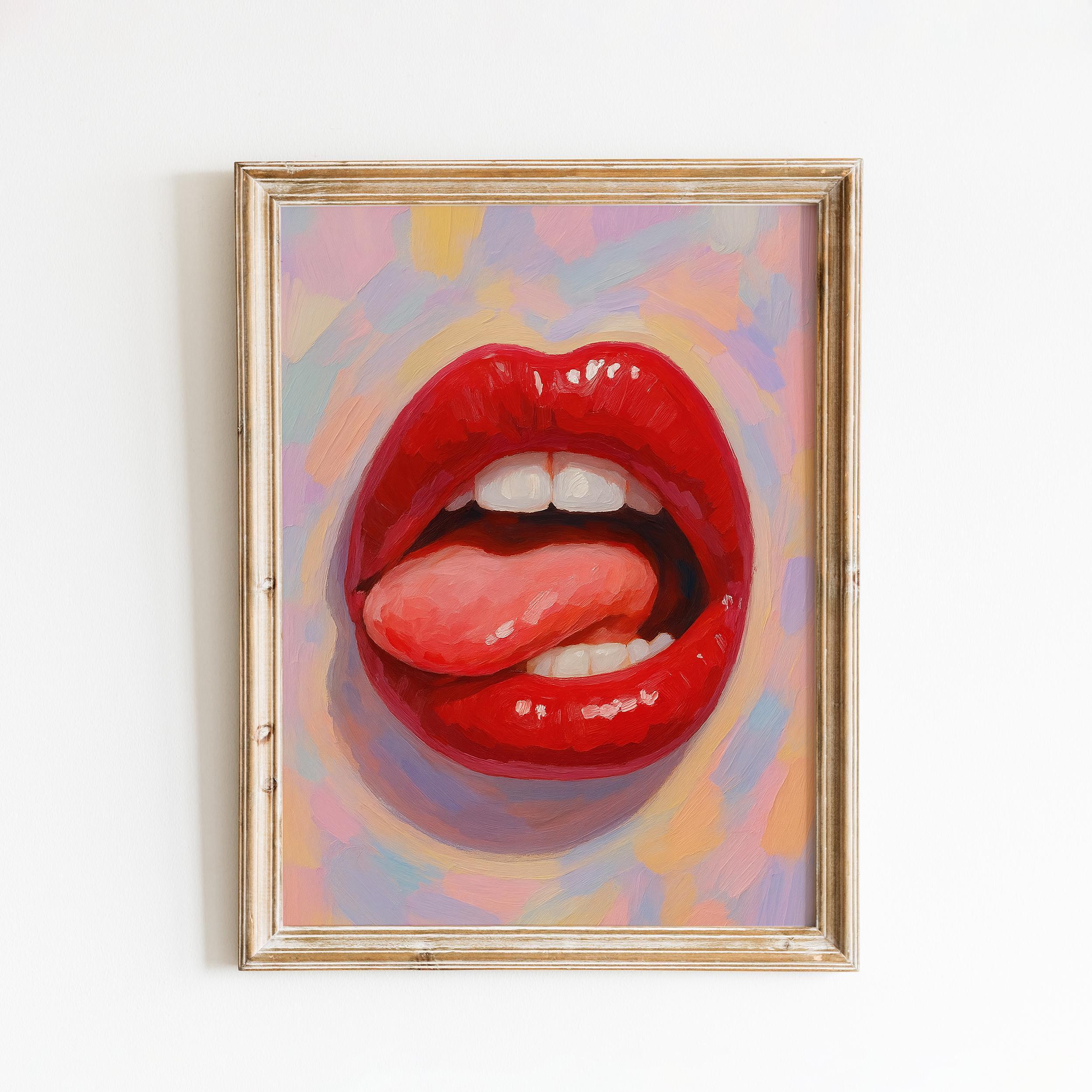 Red Lips Pop Art Print – Bold Modern Wall Decor - Etsy