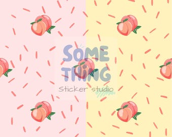 Peach Seamless Pattern, Sweet Summer Fruit, Cute Surface, Fabric, Scrapbooking, Wrapping Paper, Sublimation Design, Digital Download,