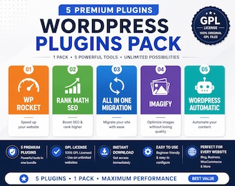 5 WordPress Plugins Pack | GPL License Bundle