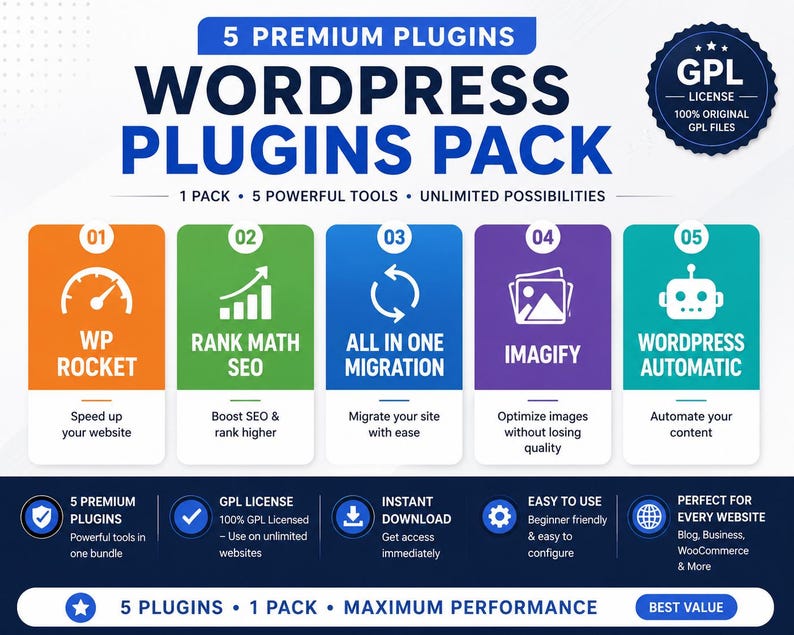 5 WordPress-pluginspaket | GPL-licenspaket bild 1