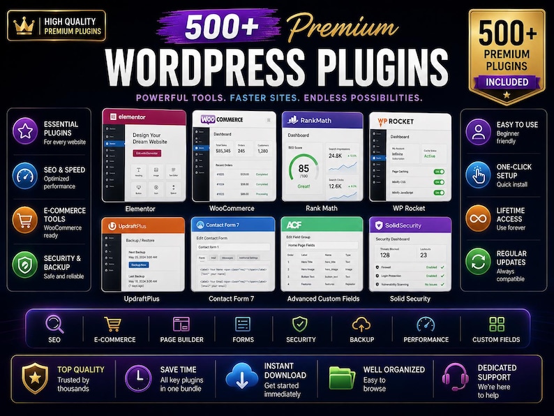 WordPress Plugins Bundle | WooCommerce, Elementor, SEO, Security Plugins bild 2