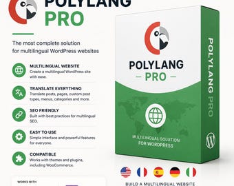 Plugin Polylang Pro para WordPress / GPL / Plugin para sitios web multilingües / Descarga instantánea